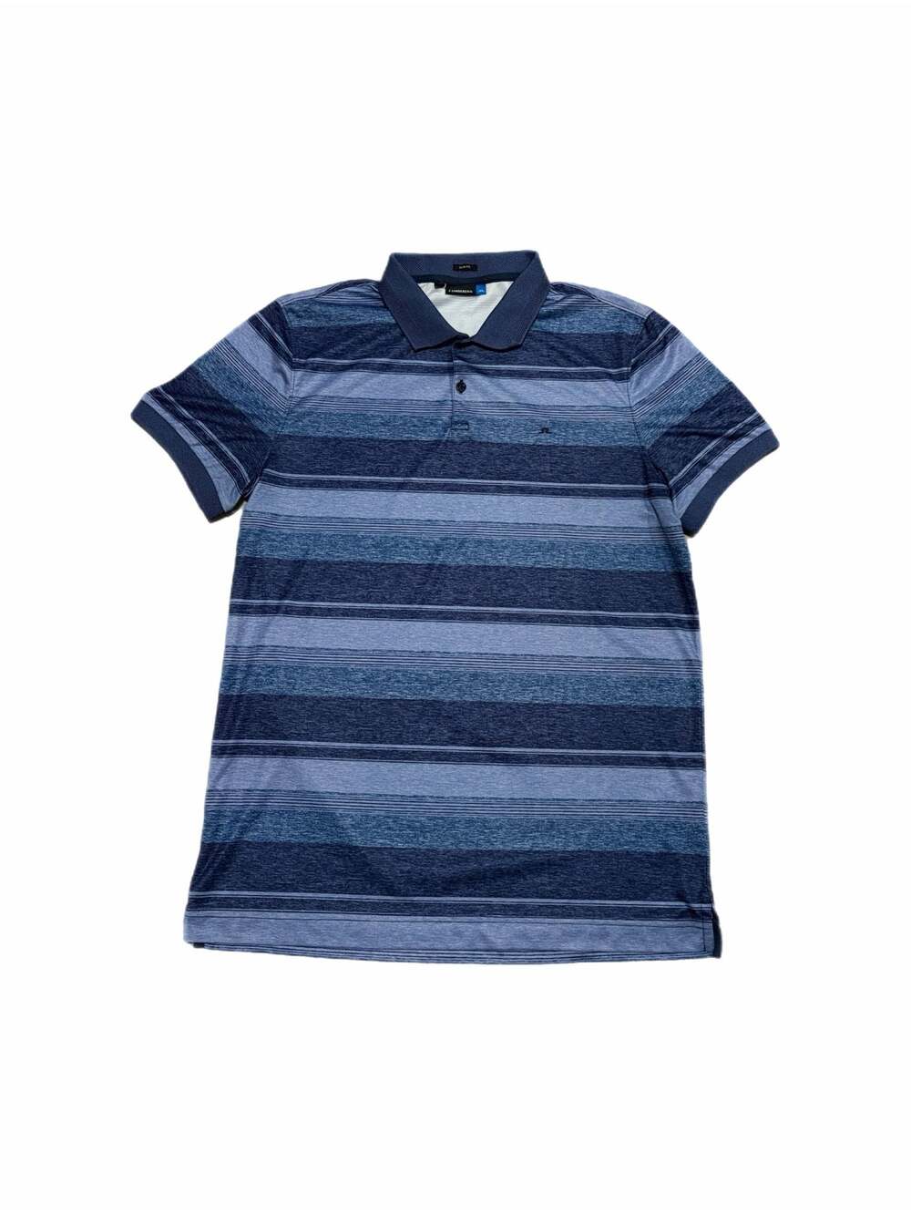 J.Lindeberg Slim Fit Striped Blue Polo Shirt